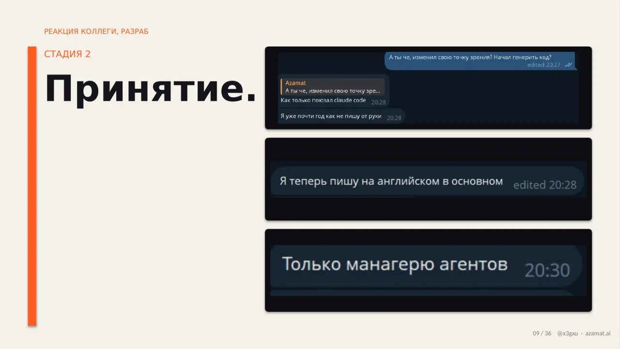Слайд 9: РЕАКЦИЯ КОЛЛЕГИ, РАЗРАБ