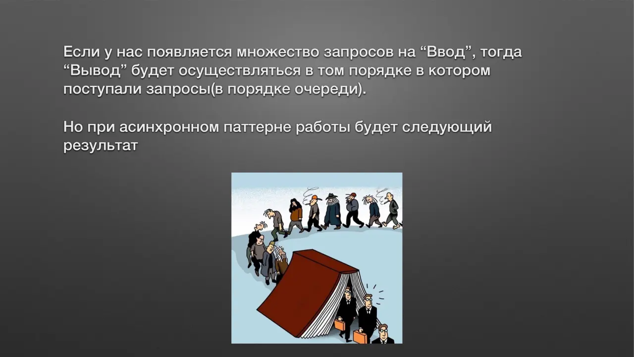 Слайд 5: Если у нас появляется множество запросов на “Ввод”, тогда