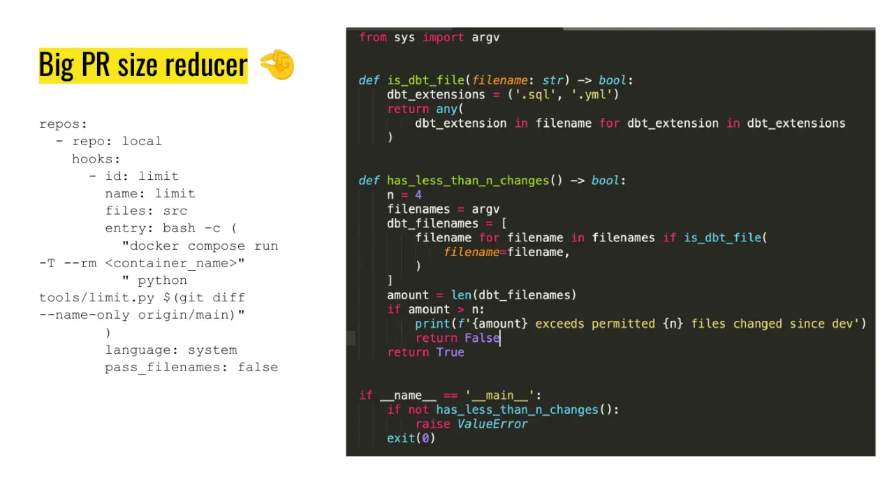 Слайд 13: Big PR size reducer