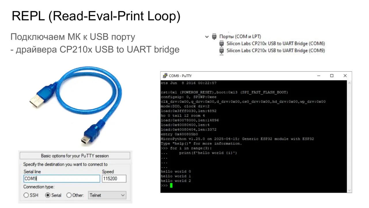 Слайд 5: REPL (Read-Eval-Print Loop)