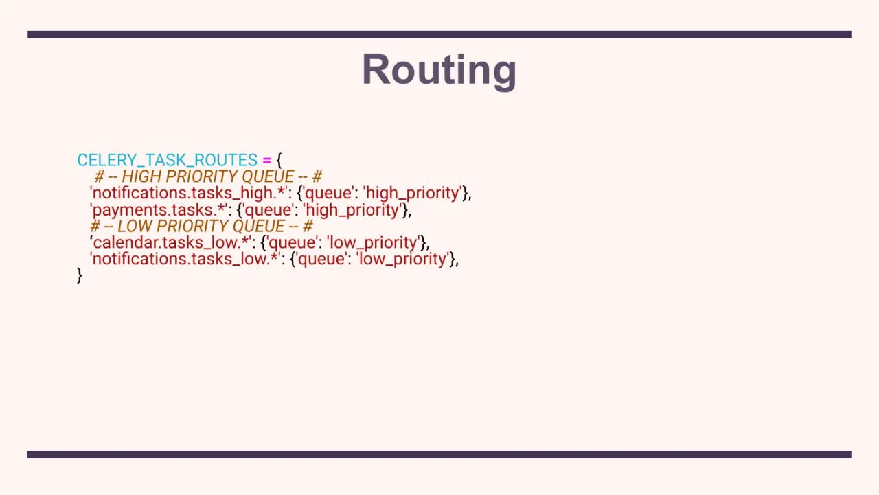 Слайд 26: CELERY_TASK_ROUTES = {